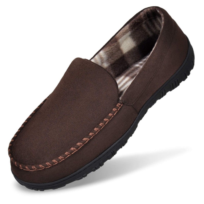 MIXIN Slippers for Men House Shoes Moccasin with Comfortable Memory Foam Indoor Outdoor brown 10 - Image 1